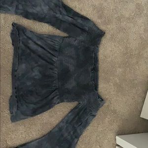 bell sleeved strapless top